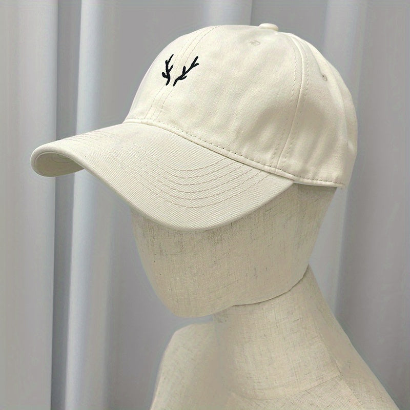 Embroidered Antlers Light Men's Baseball Cap