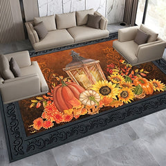 Halloween Pumpkin Print Area Rug Waterproof Non Slip Stain Resistant Floor Mat