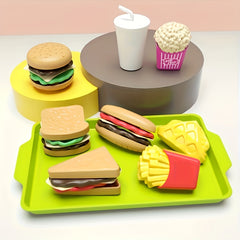 Burger Restaurant Toy Set with Fries and Pizza