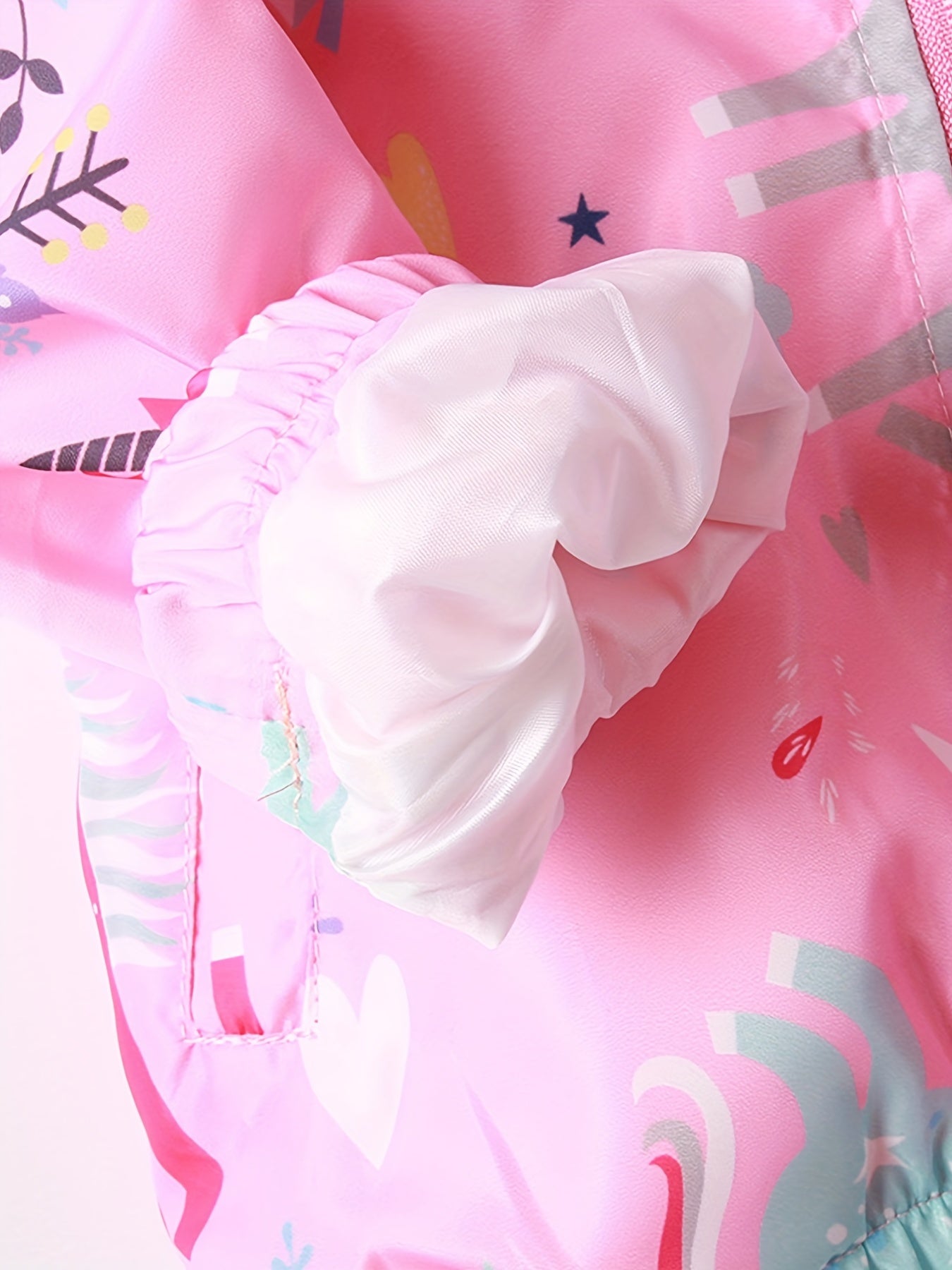 Girls' Unicorn Print Hooded Jacket