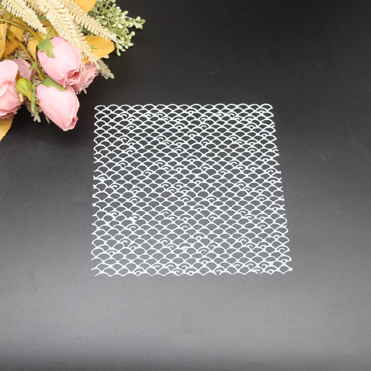 Fish Scale Pattern Stencil for Journal Diary Notebook