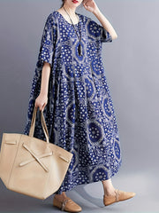 Paisley Print Short Sleeve Maxi Dress