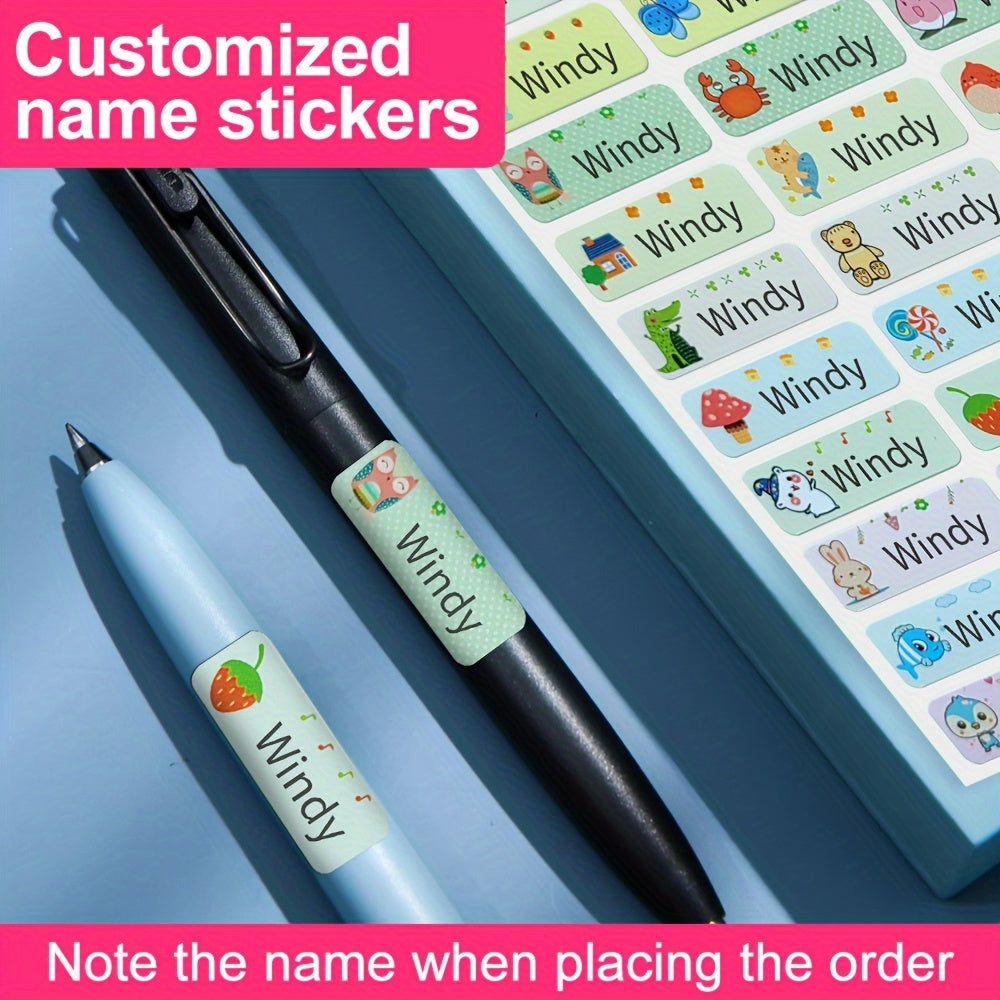 Custom Name Stickers x180 Waterproof Clear Non Fading