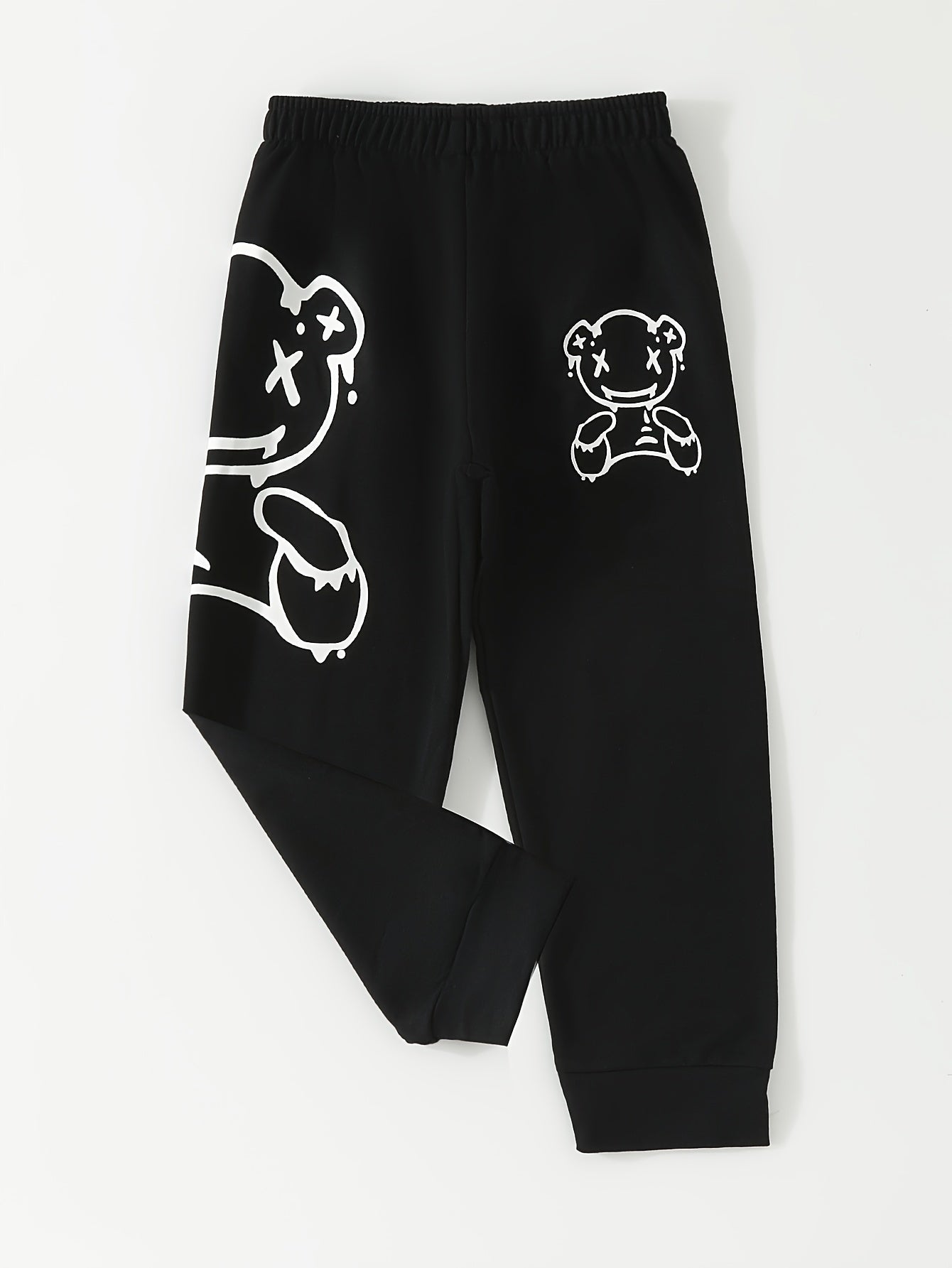 Boy's Bear Print Stretch Pants for Spring and Fall