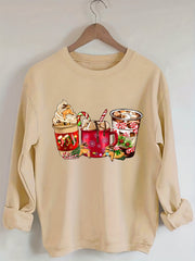 Christmas Sweatshirt Long Sleeve Crew Neck Casual Winter Fall Women's Clothing