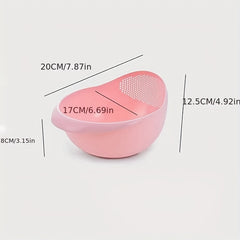 Rice Washing Drain Basket & Filter Set - Plastic Colander & Basin Kit