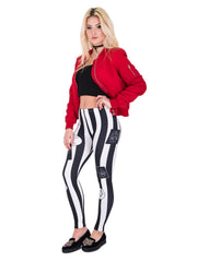 Striped Graphic Print High Waist Leggings Stretchy Skinny All Seasons Leggings