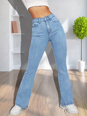 High Stretch Flared Jeans Wide Leg Denim Women's Pants