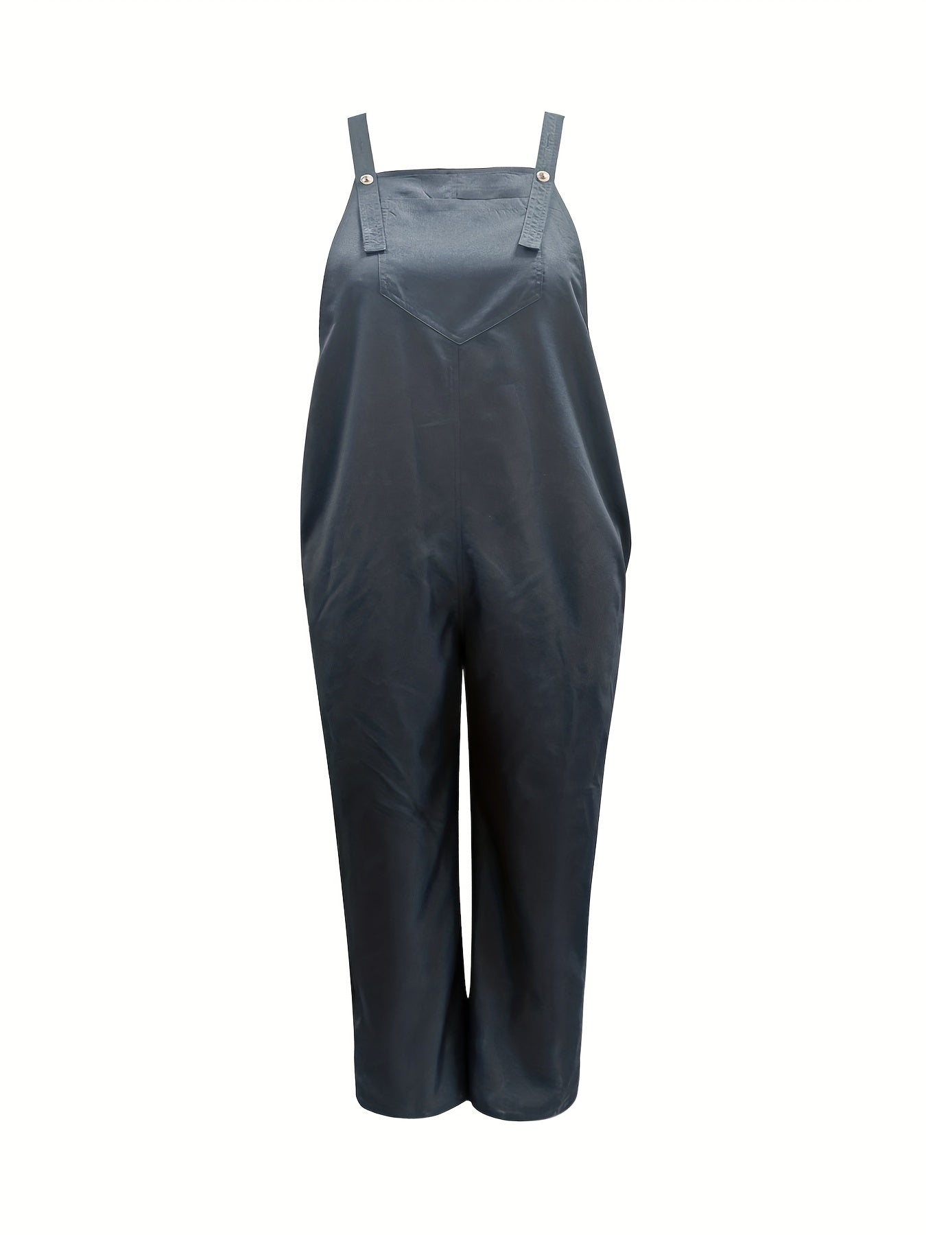 Solid Wide Leg Jumpsuit With Pockets