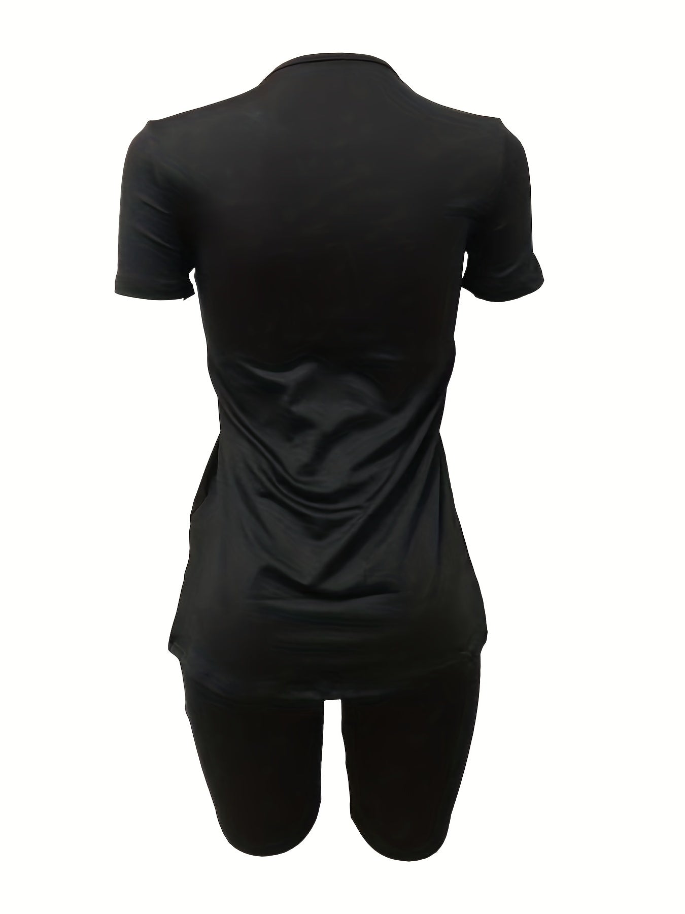 Casual Two Piece Set Short Sleeve T-shirt & Biker Shorts Outfit