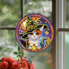 Cat Pattern Artificial Diamond Painting Kit DIY 5D Diamond Art Pendant