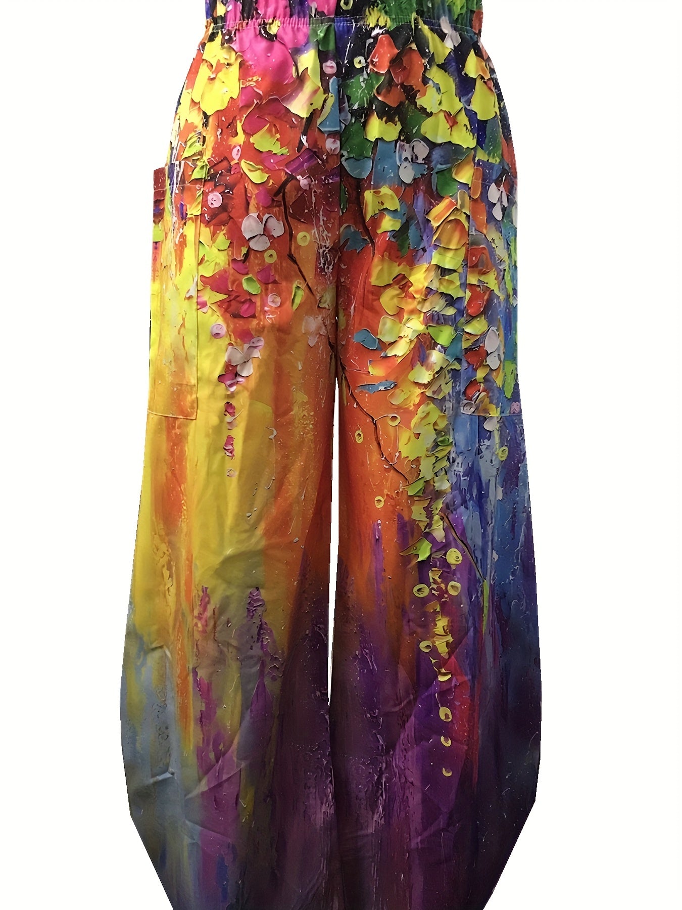 Graphic Print Wide Leg Pants Casual Loose Pants