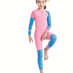 Girl's Clash One piece Swimsuit Long Sleeve Surfing Suit