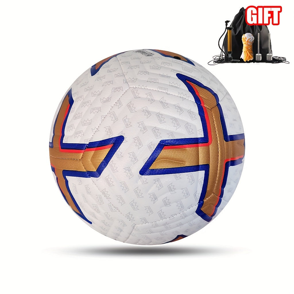 Official Size 5 PU Soccer Ball with Pump - Outdoor Competition Training