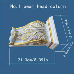 European PU Beam Joist Column Head Gate Flower Decor Carved Trunk Plaster Line