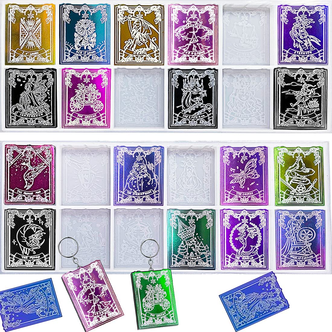 Crystal Epoxy Tarot Mold Resin Mold Jewelry Pendant Silicone Mold