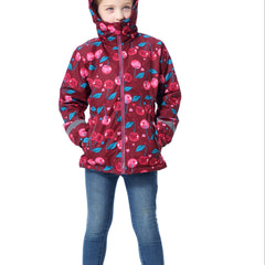 Girls Breathable Lightweight Waterproof Windproof Hooded Jacket