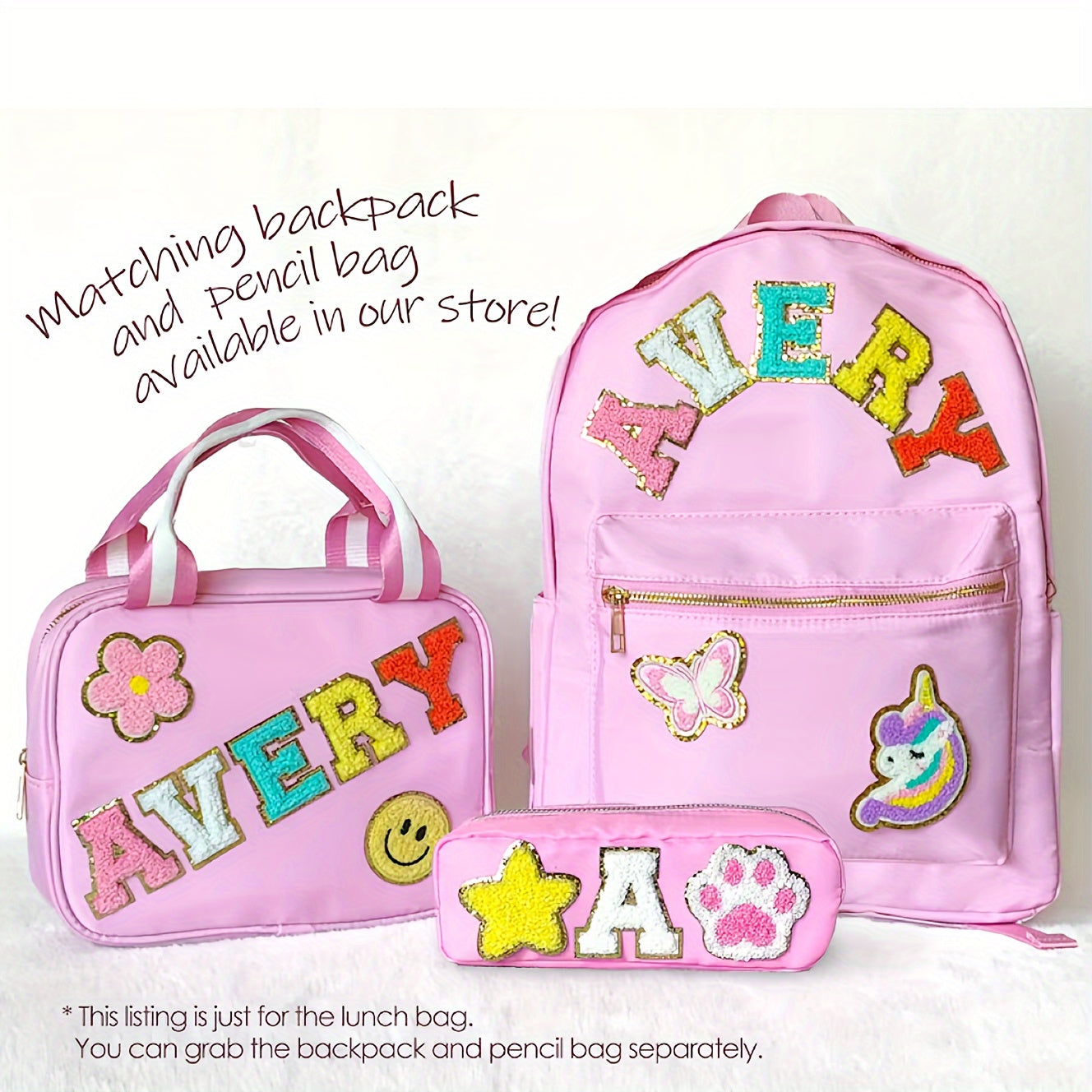 Customizable Insulated Lunch Bag with Sparkling Sequins & Joyful Face