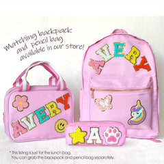 Customizable Insulated Lunch Bag with Sparkling Sequins & Joyful Face