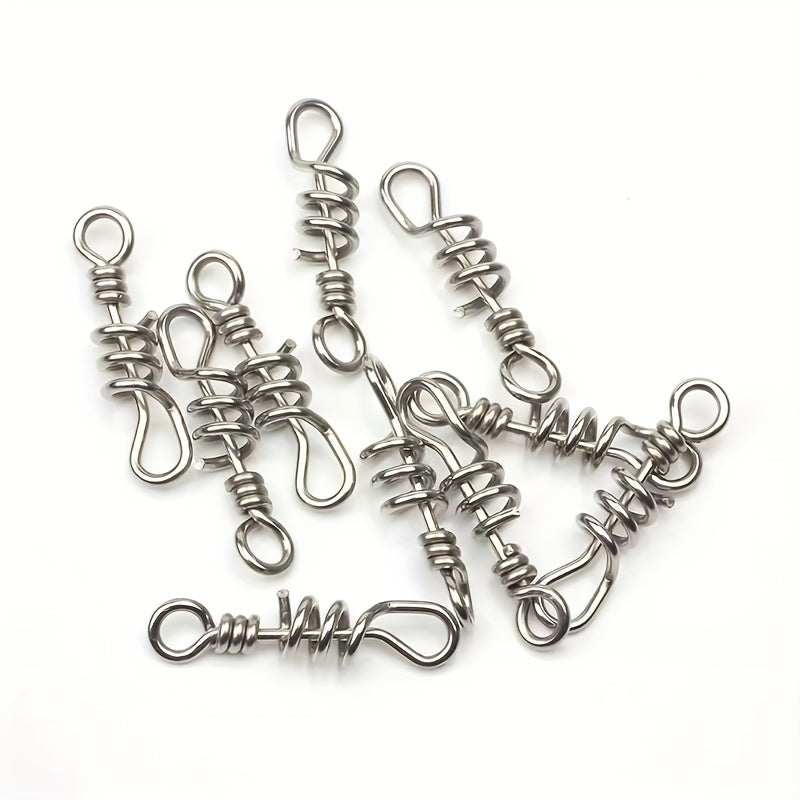 5pcs Stainless Steel Swivel Ring Fishing Rigs Hook Connector