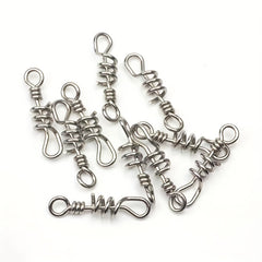 5pcs Stainless Steel Swivel Ring Fishing Rigs Hook Connector