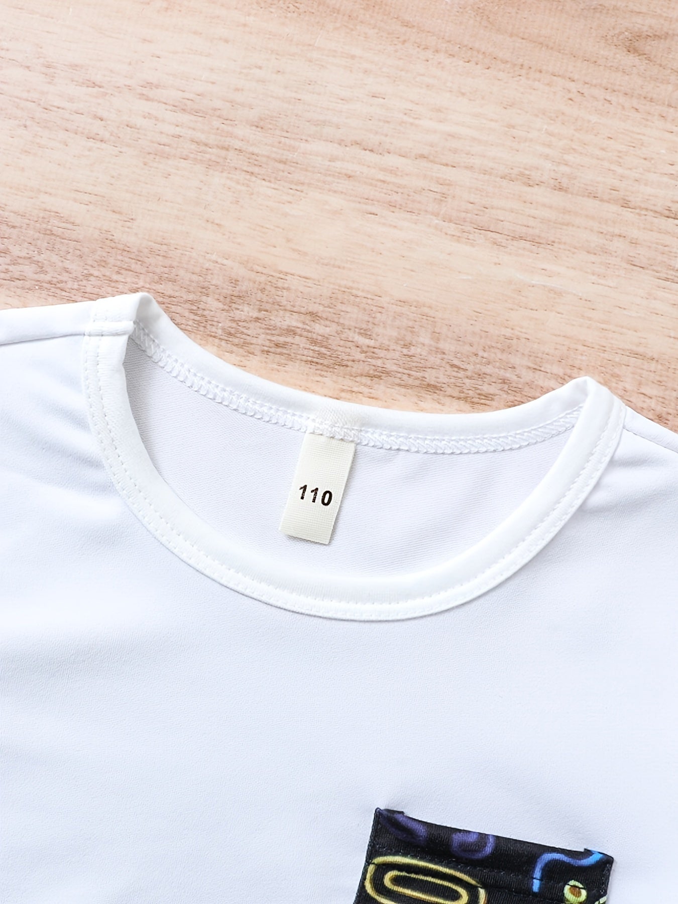 Boys Letter Outfit Shorts & T-shirt Short Sleeves Crew Neck Casual Summer