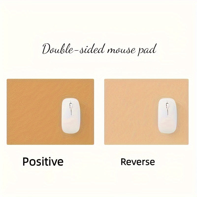 Double Sided Leather Mouse Pad Waterproof Wearable 9.4x7.5 Inches