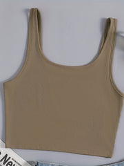 Sexy Crop Cami Vest Solid Sleeveless Casual Sweater For Spring & Summer Women's