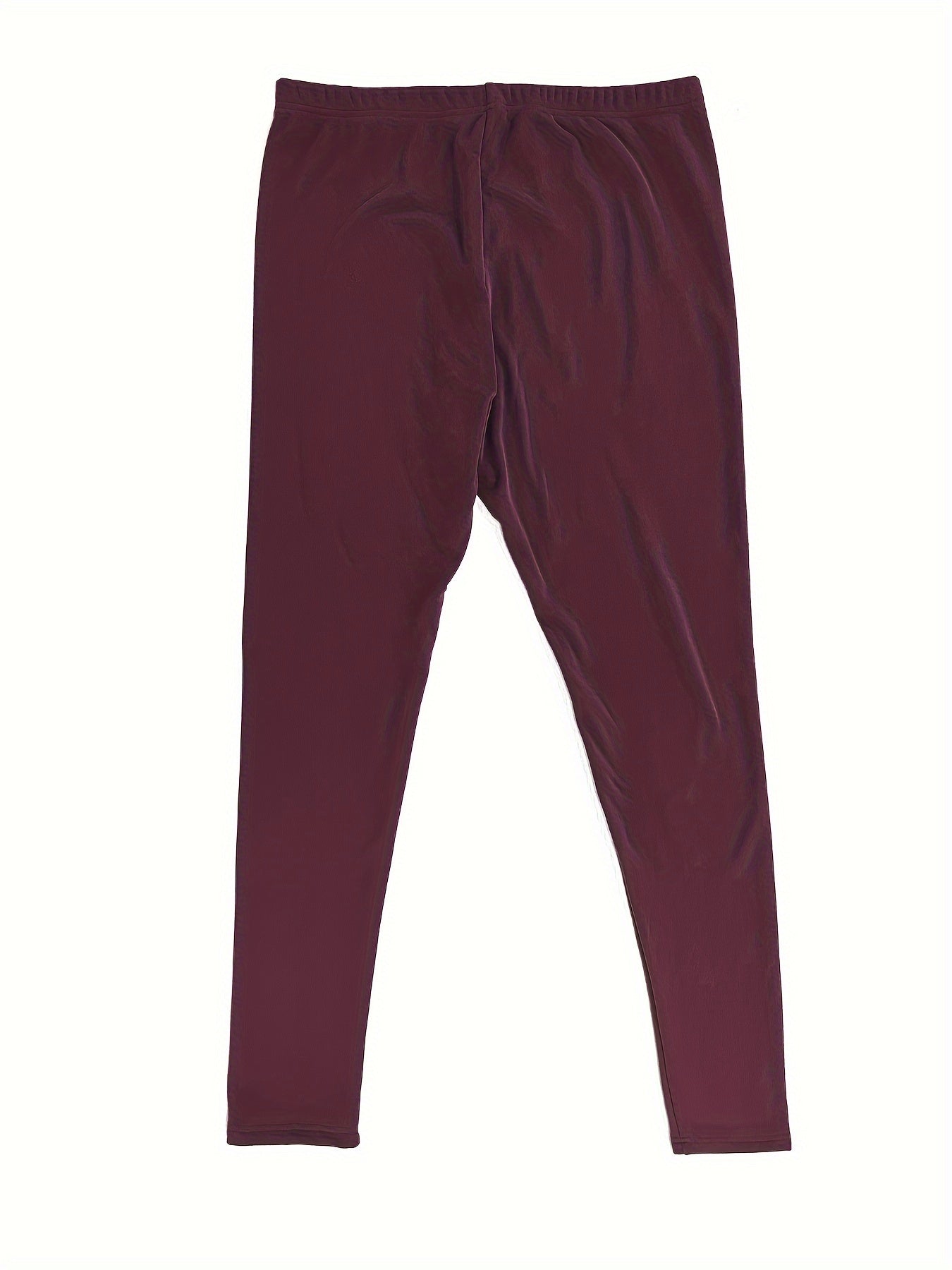 Casual Leggings Women's Plus Solid Liner Fleece Elastic High Rise High