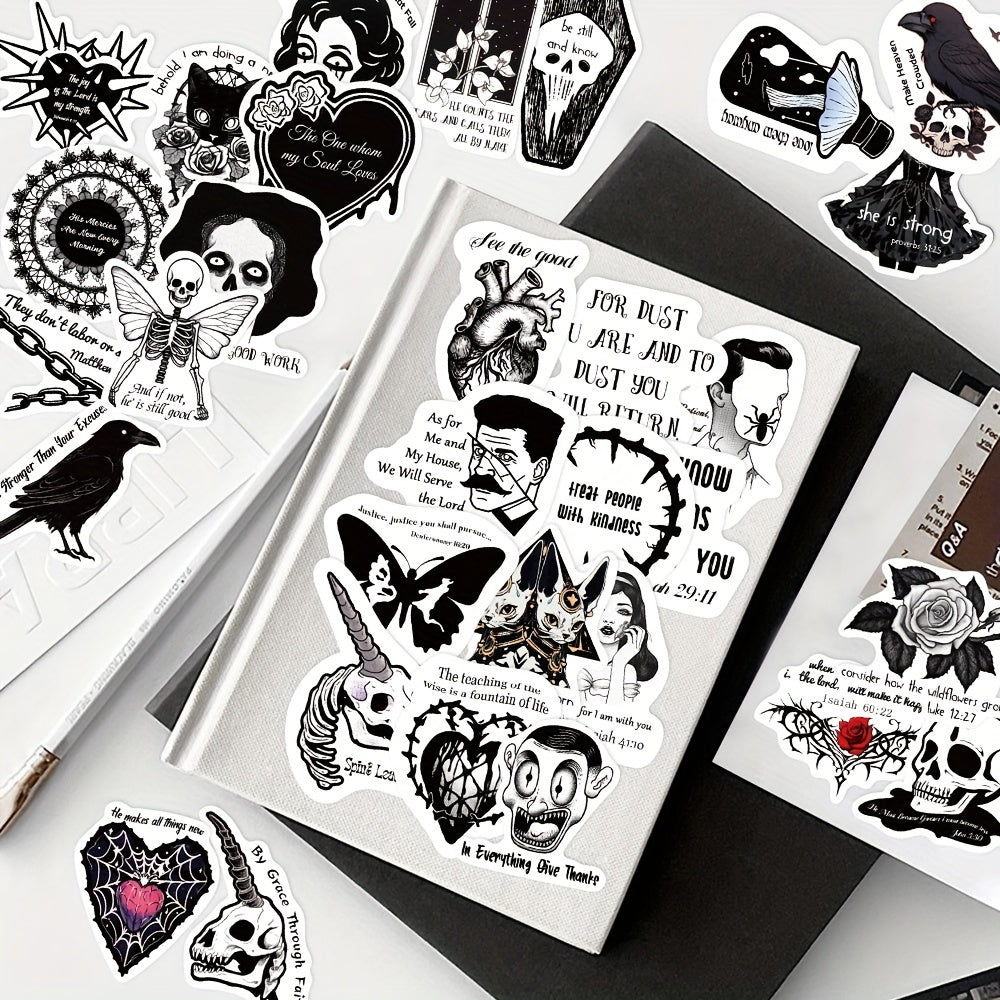 50pcs Gothic Stickers for Laptops Notebooks DIY Projects