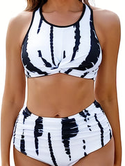 Ruched Tankini Set High Waist Swimsuit Women's Swimwear