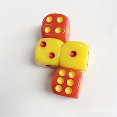 10pcs 16mm Acrylic Red Yellow D6 Game Dice Bars Clubs Parties