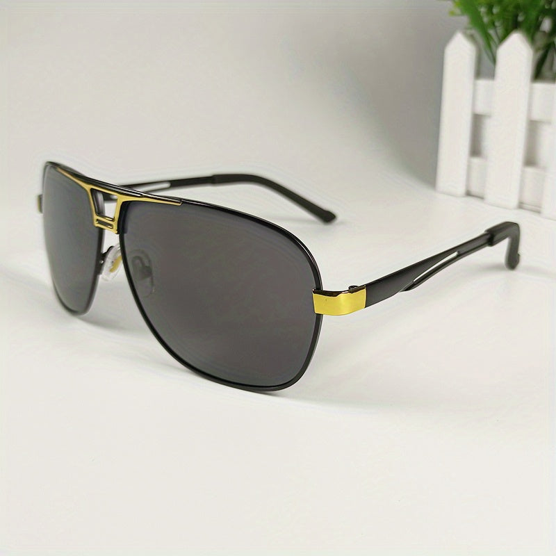 Men's Polarized Sunglasses Metal Frame Mirrors