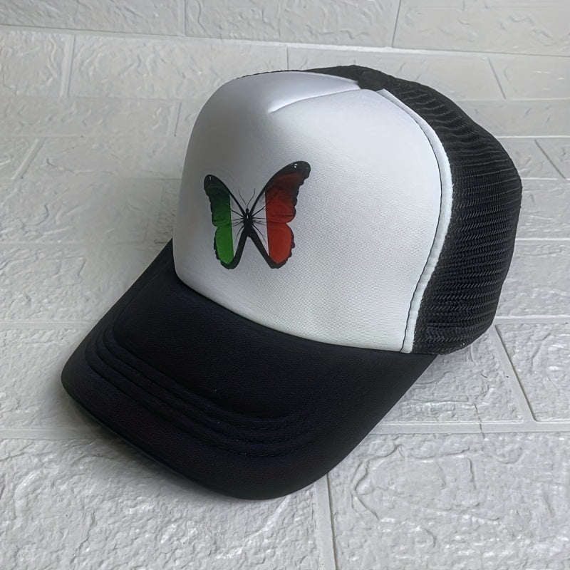 Italian Flag Butterfly Baseball Cap Mesh Cap