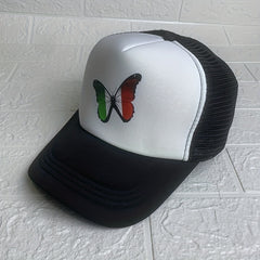 Italian Flag Butterfly Baseball Cap Mesh Cap