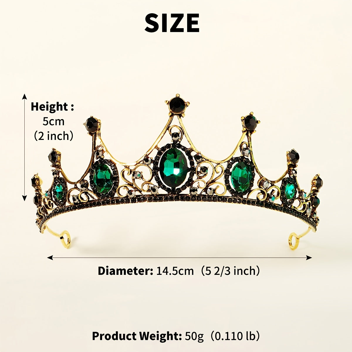 Green Rhinestone Tiara Crystal Princess Crown