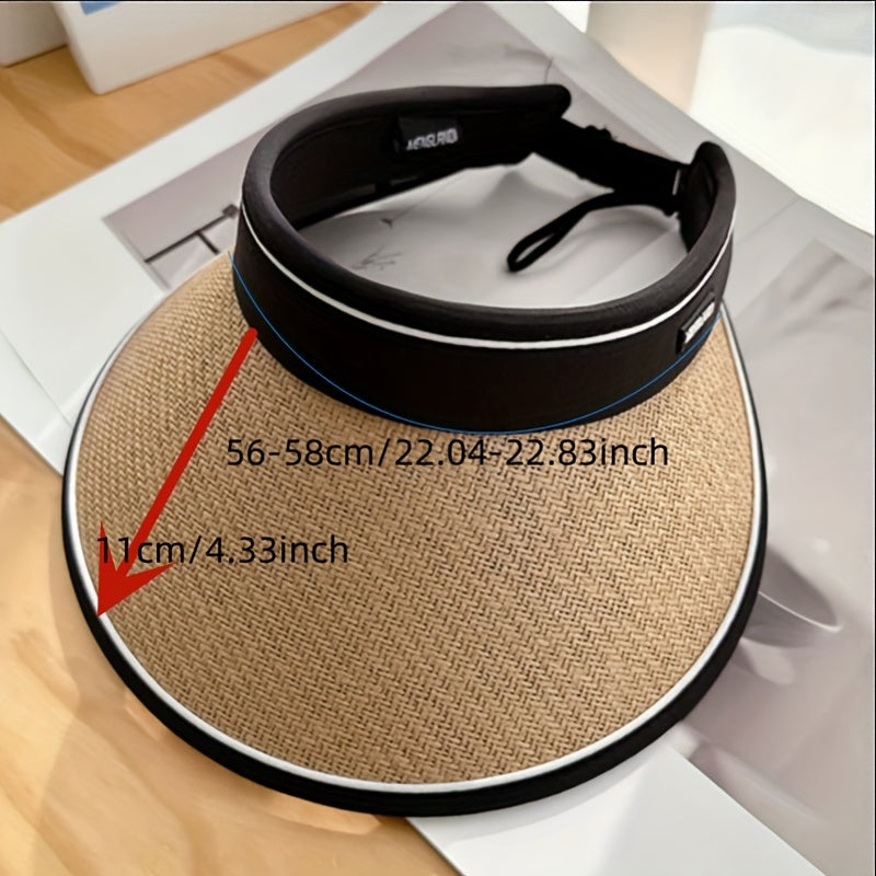 Foldable Visor Hat Outdoor UV Protection Sunshade Straw Travel Beach Hat