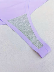 6pcs Seamless Solid Thongs Soft & Comfy Stretchy Intimates Panties