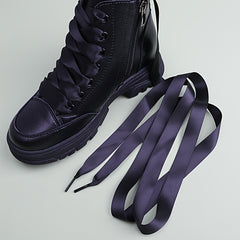Satin Candy Ribbon Shoelaces Double Sided Polyester Lace