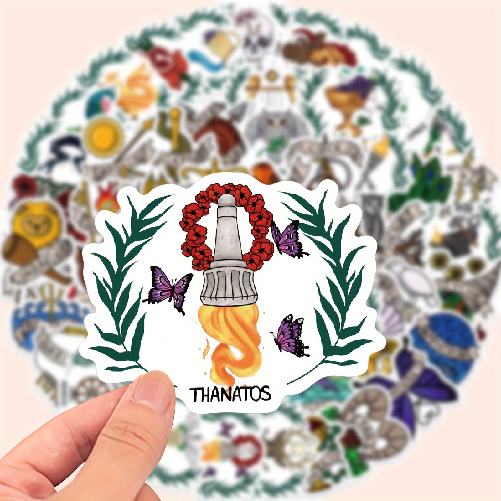 50pcs Greek Mythology Vinyl Stickers for Laptops Water Bottles Helmets & More