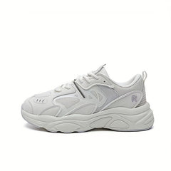 Women's Lace Up Mesh Chunky Sneakers Solid Thick Sole Running Shoes