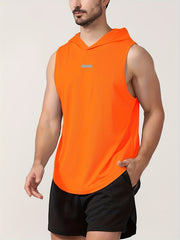 Men's Sleeveless Hooded Sweatshirt Athletic Quick Dry Stretch