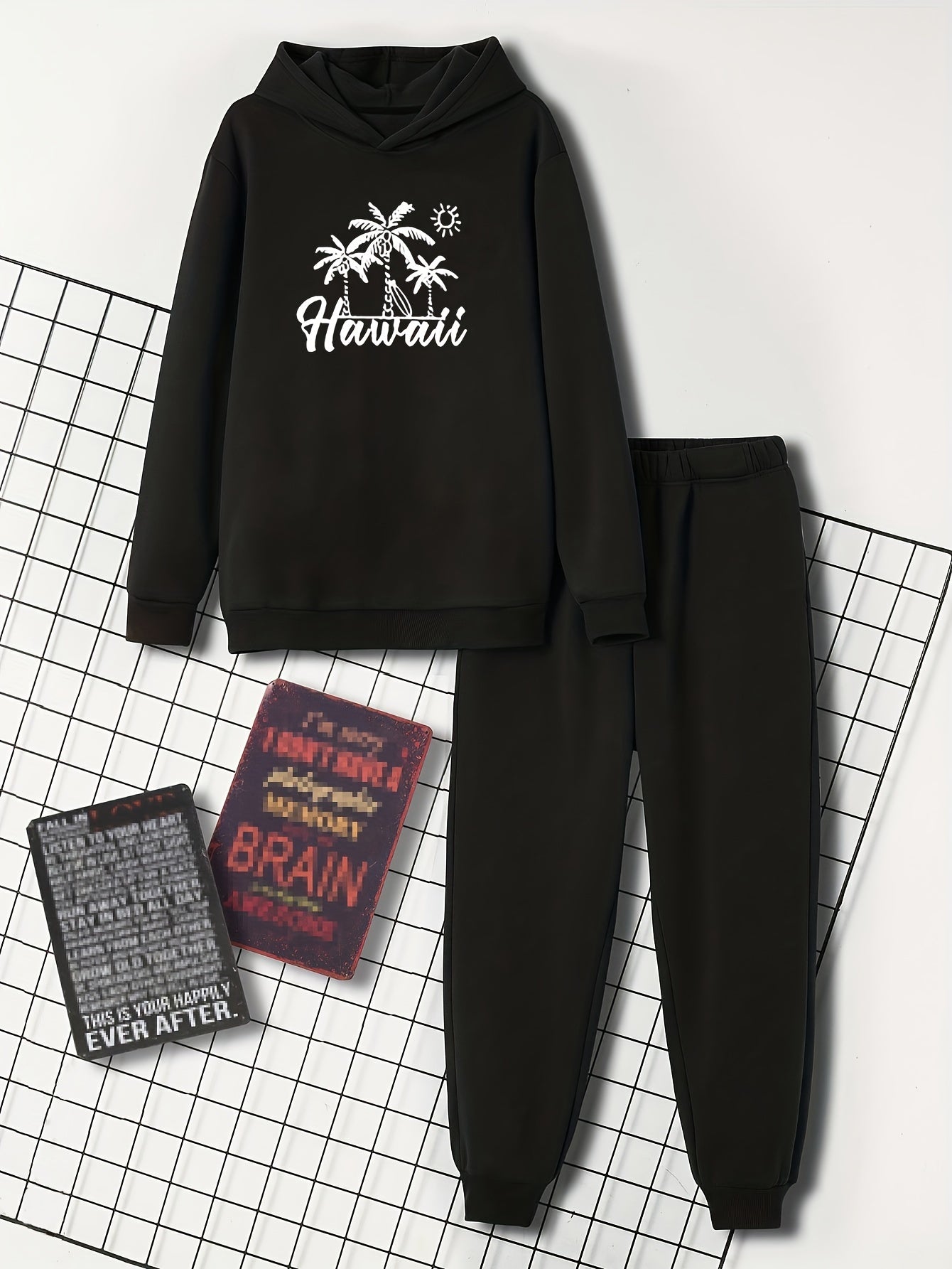 Toddler Girl's 2pcs Hoodie & Sweatpants Set Letter Print Kid's Outfit