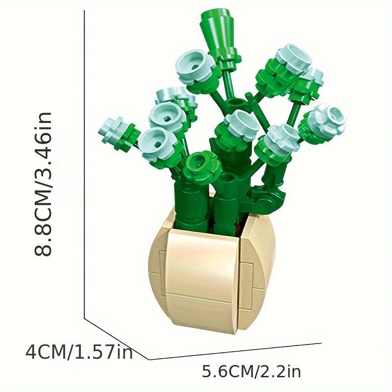 Succlent Preserved Flower Potted Building Block Toy Decoration
