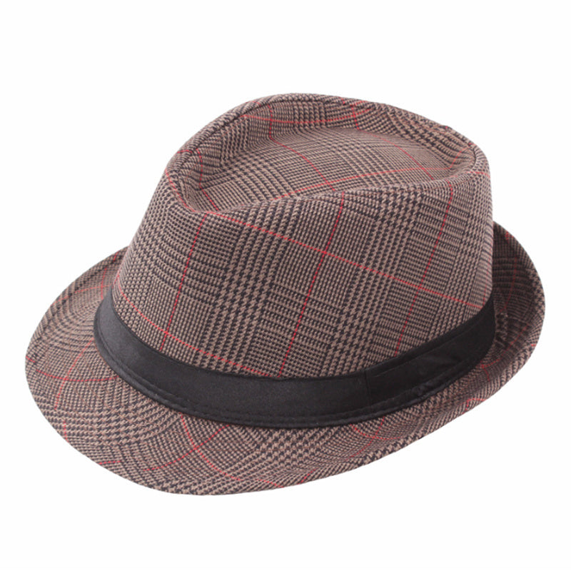 Men's Classic Plaid Hat with UV Protection for Outdoors
