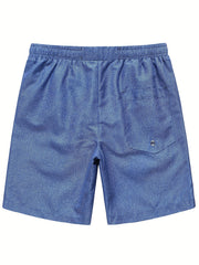 Solid Swim Shorts Casual Summer Pool Beach Shorts Swim Trunks Men