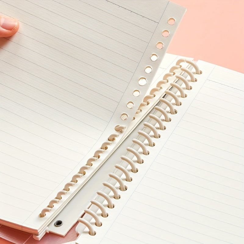 A5 Pink Notebook 60 Pages Beige Inner Page Rotating Binder Clip Large Capacity