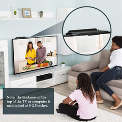 Adjustable TV Top Shelf Securely Store TV Monitor Cellphone Game Console