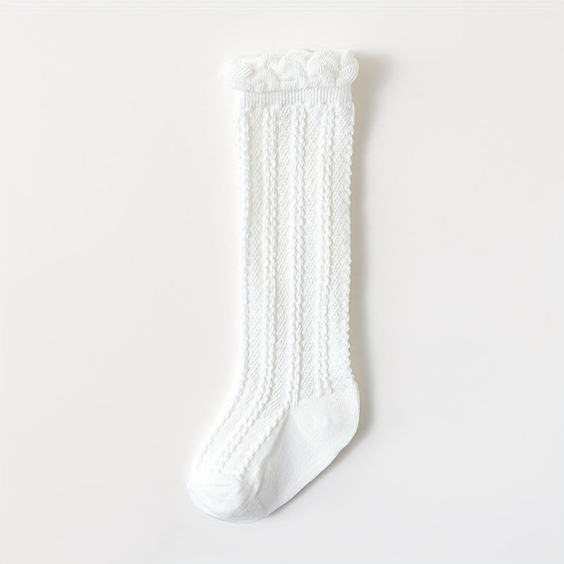 4 Pairs Baby Cable Knit Knee High Socks For Boy And Girls