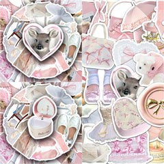 50pcs Ballet Style Handbook Series Stickers DIY Waterproof Decoration
